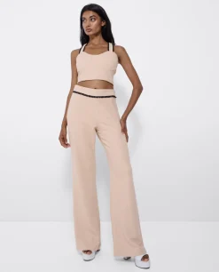 Pantalones*Cuplé Pantalon Puntilla Tweed Beig
