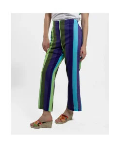 Pantalones*Cuplé Pantalon Recto Algodon Rayas Azul
