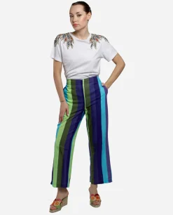 Pantalones*Cuplé Pantalon Recto Algodon Rayas Azul