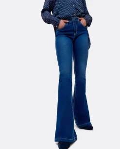 Pantalones*Cuplé Pantalon Vaquero Con Campana Vaquero Marino