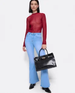 Pantalones*Cuplé Pantalon Vaquero Con Campana Vaquero Azul