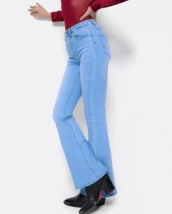 Pantalones*Cuplé Pantalon Vaquero Con Campana Vaquero Azul