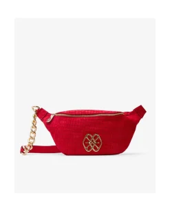 Riñoneras Y Mochilas*Cuplé Rinonera Letras Serraje Coco Rojo