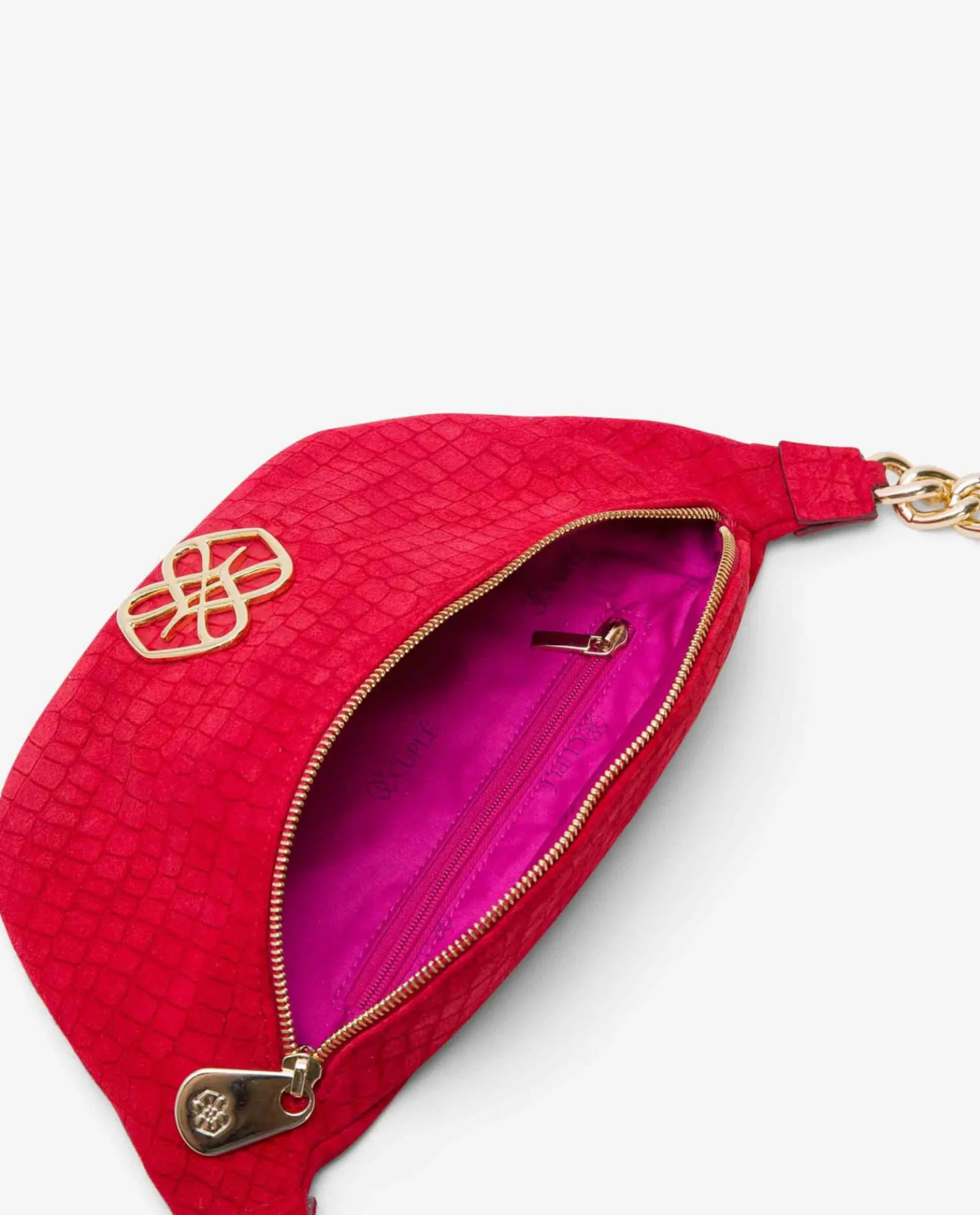Riñoneras Y Mochilas*Cuplé Rinonera Letras Serraje Coco Rojo