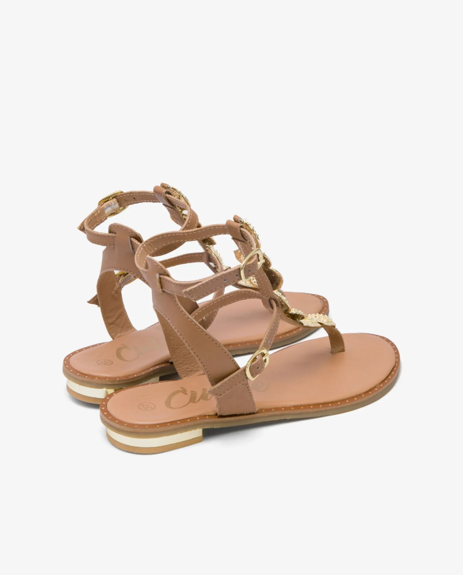 Sandalias*Cuplé Romana Chapas Napa Beig