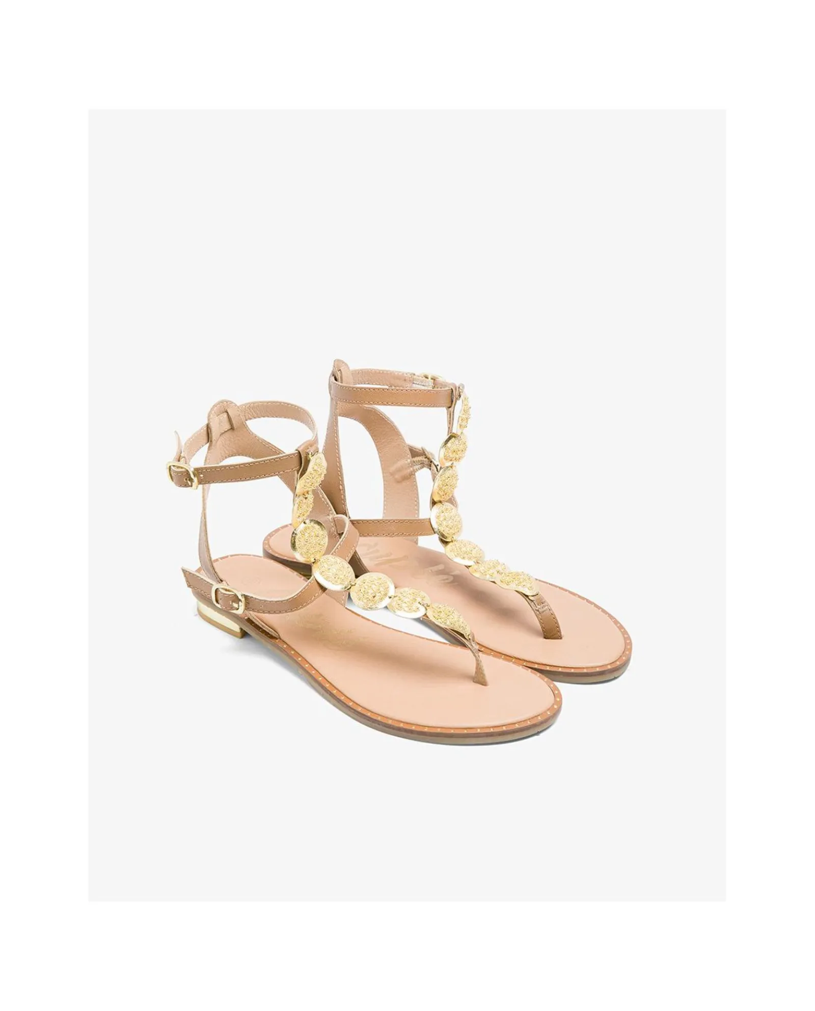 Sandalias*Cuplé Romana Chapas Napa Beig