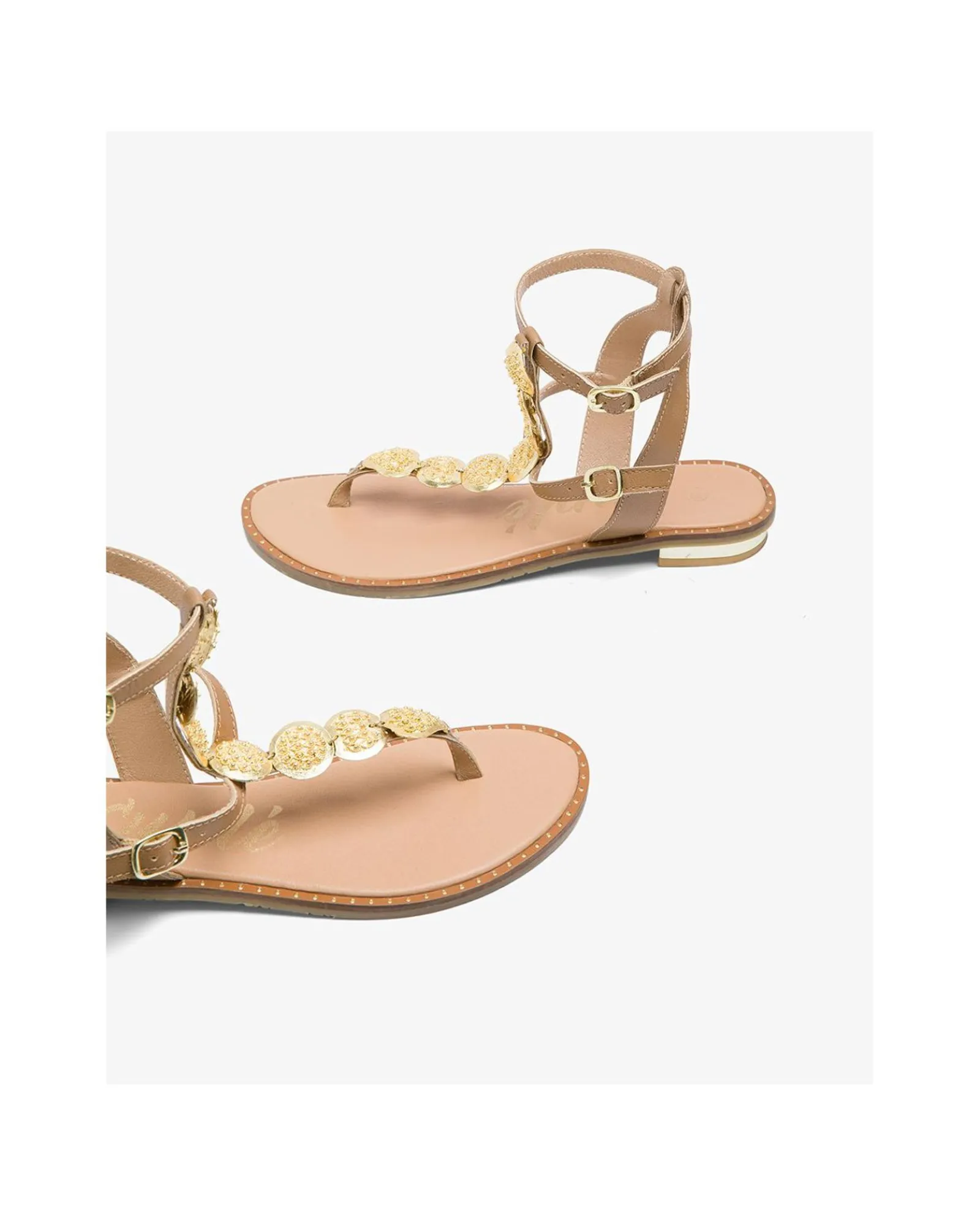 Sandalias*Cuplé Romana Chapas Napa Beig