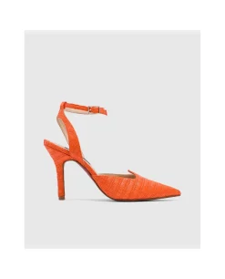 Zapatos Tacón*Cuplé Salon Dest. Vejer Rafia Naranja