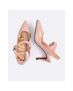 Salones & Stilletos*Cuplé Salon Destalonado Hebilla Charol Sable