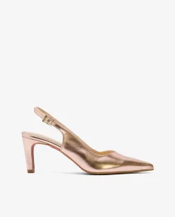 Salones & Stilletos*Cuplé Salon Destalonado Pico Napa Metalizado Bronce
