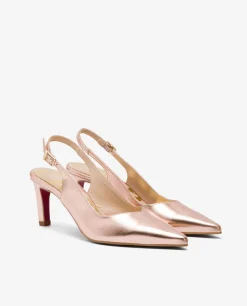 Salones & Stilletos*Cuplé Salon Destalonado Pico Napa Metalizado Bronce