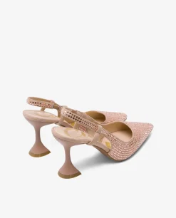 Salones & Stilletos*Cuplé Salon Destalonado Strass Raso Beig
