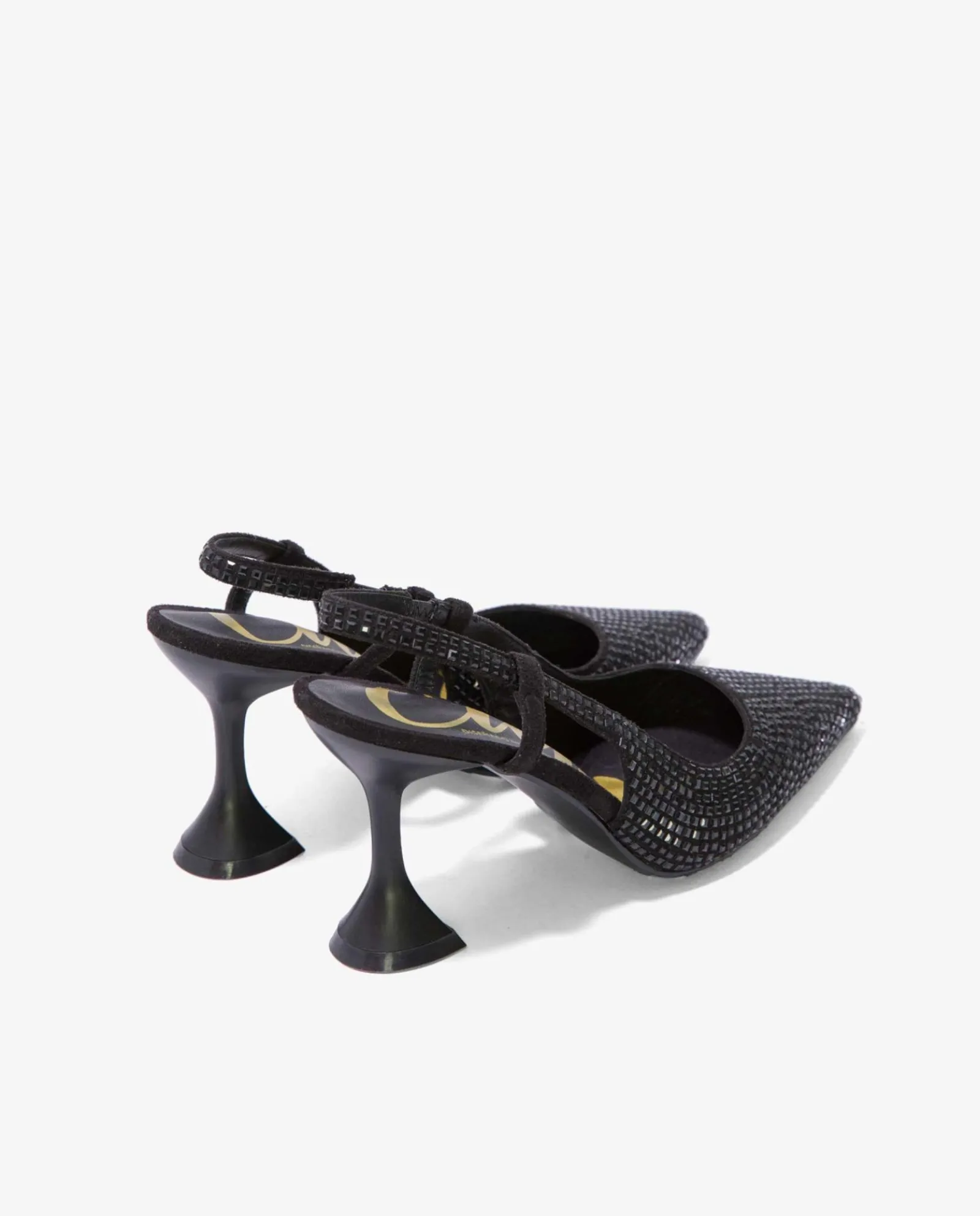 Salones & Stilletos*Cuplé Salon Destalonado Strass Raso Negro