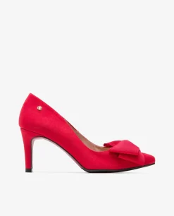 Salones & Stilletos*Cuplé Salon Lazo Ultrasuede Rojo