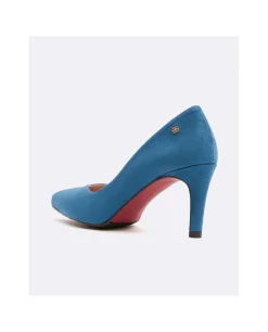 Salones & Stilletos*Cuplé Salon Pico Ultrasuede Azul