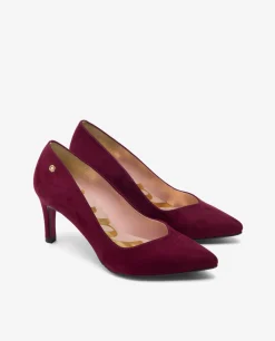 Salones & Stilletos*Cuplé Salon Pico Ultrasuede Burdeos