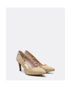 Salones & Stilletos*Cuplé Salon Pico Ultrasuede Camel