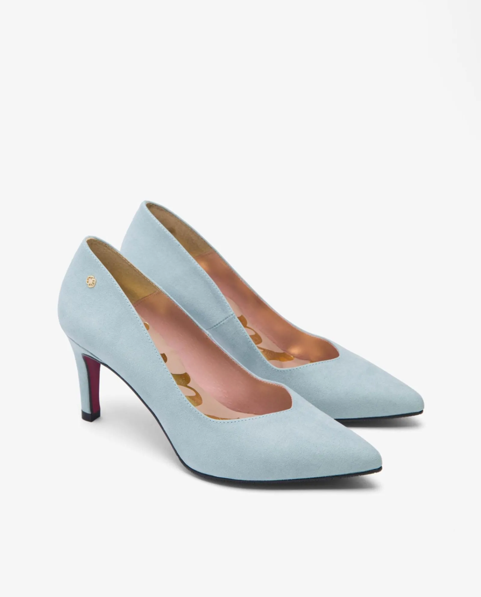 Salones & Stilletos*Cuplé Salon Pico Ultrasuede Celeste