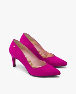 Salones & Stilletos*Cuplé Salon Pico Ultrasuede Fucsia