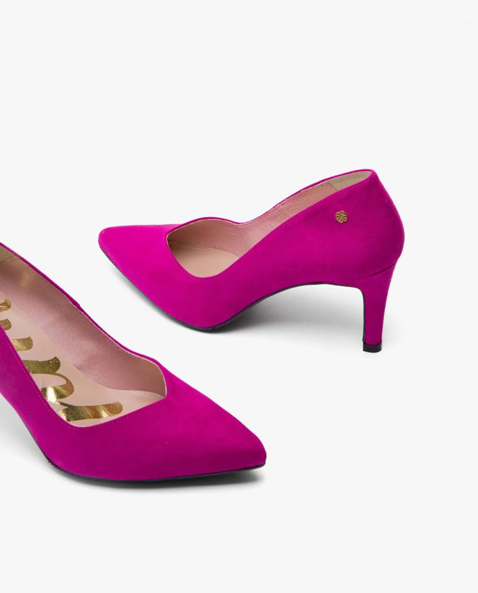 Salones & Stilletos*Cuplé Salon Pico Ultrasuede Fucsia
