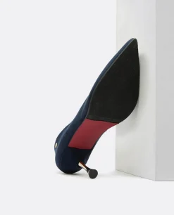 Salones & Stilletos*Cuplé Salon Pico Ultrasuede Marino
