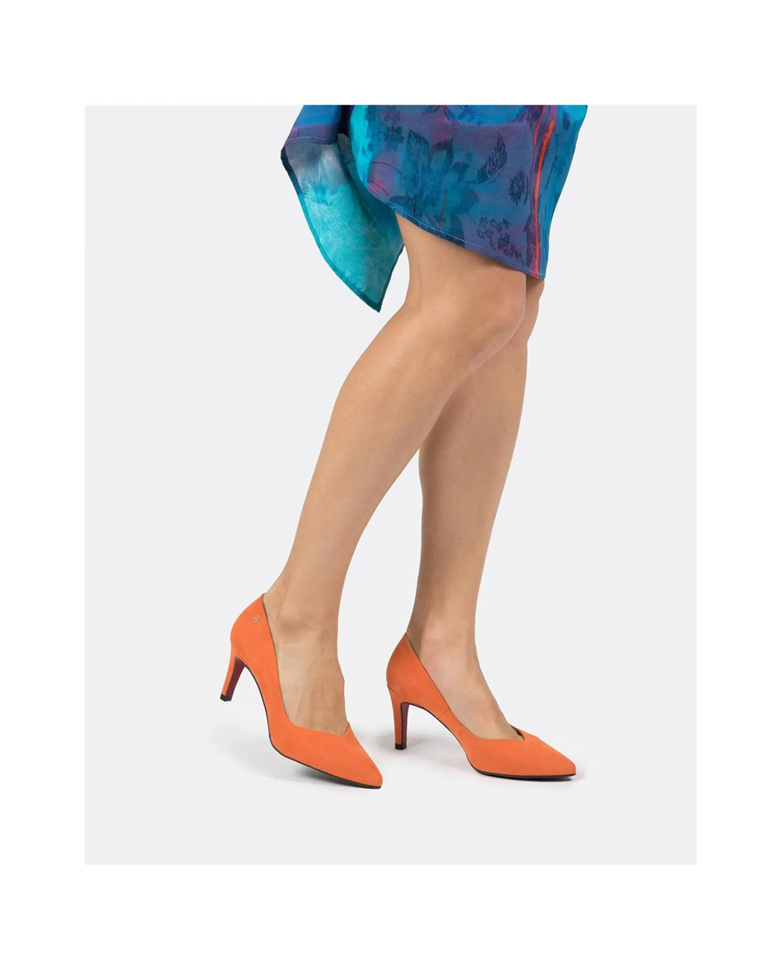 Salones & Stilletos*Cuplé Salon Pico Ultrasuede Naranja