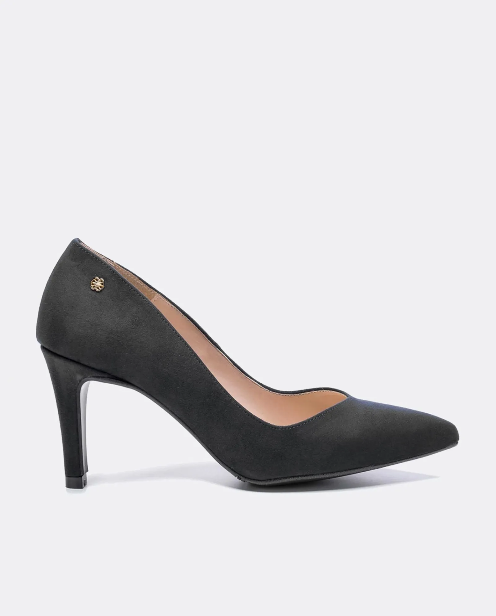 Salones & Stilletos*Cuplé Salon Pico Ultrasuede Negro