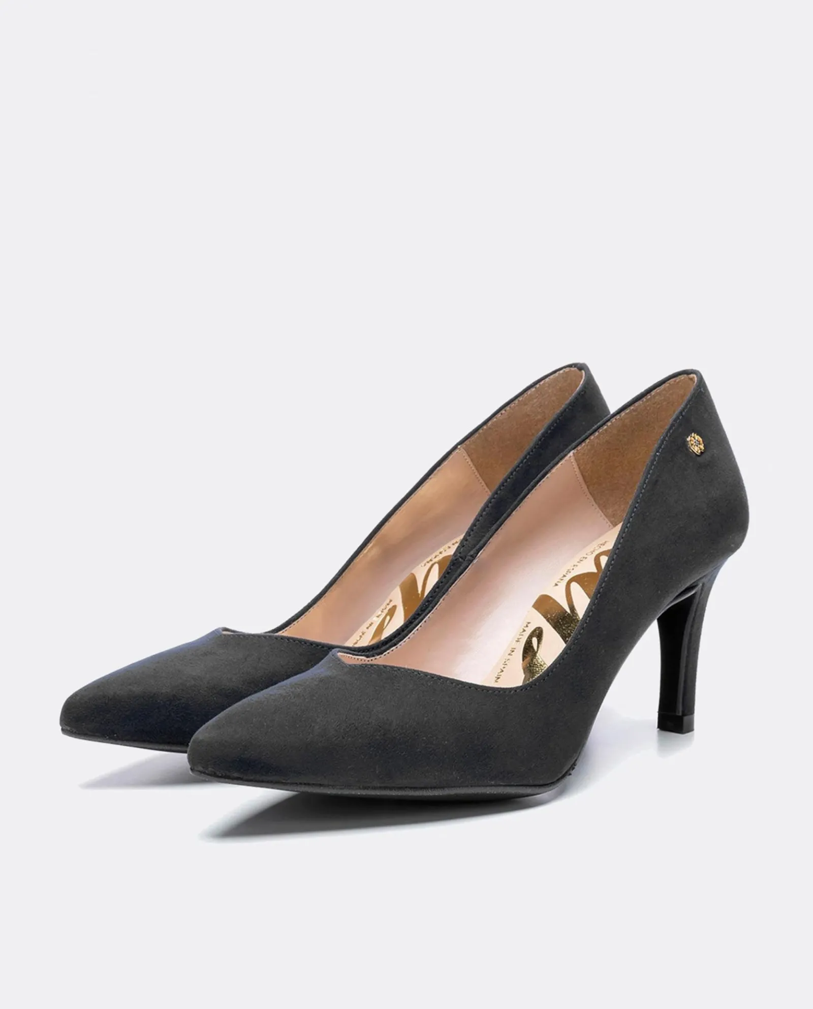 Salones & Stilletos*Cuplé Salon Pico Ultrasuede Negro