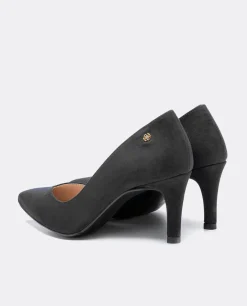 Salones & Stilletos*Cuplé Salon Pico Ultrasuede Negro