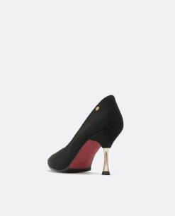 Salones & Stilletos*Cuplé Salon Pico Ultrasuede Negro