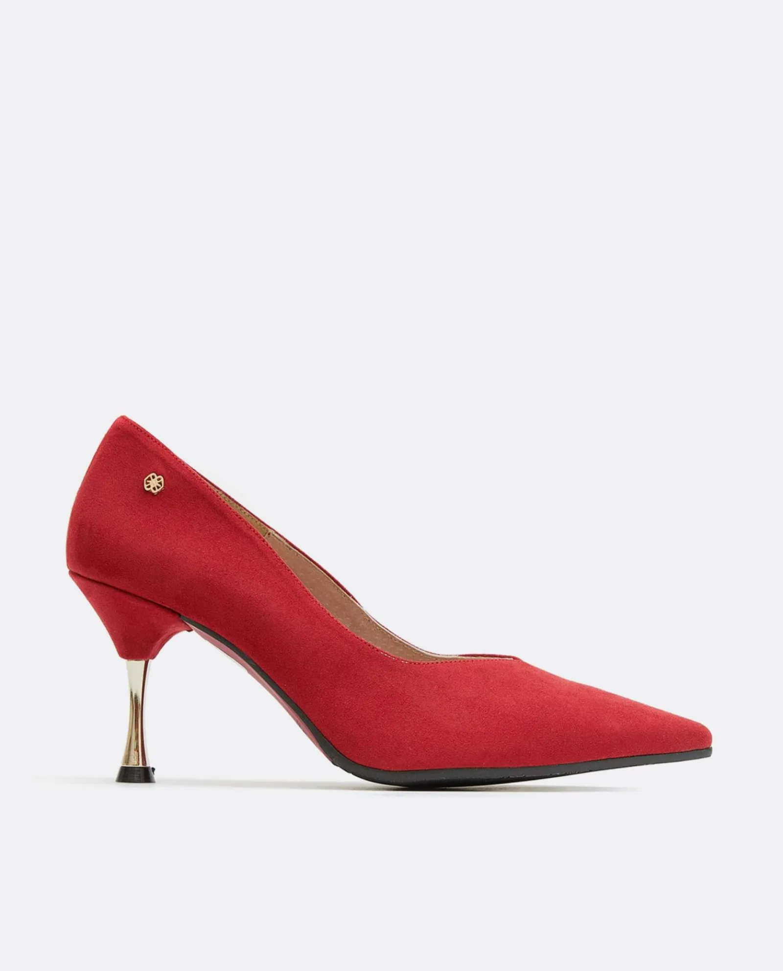 Salones & Stilletos*Cuplé Salon Pico Ultrasuede Rojo