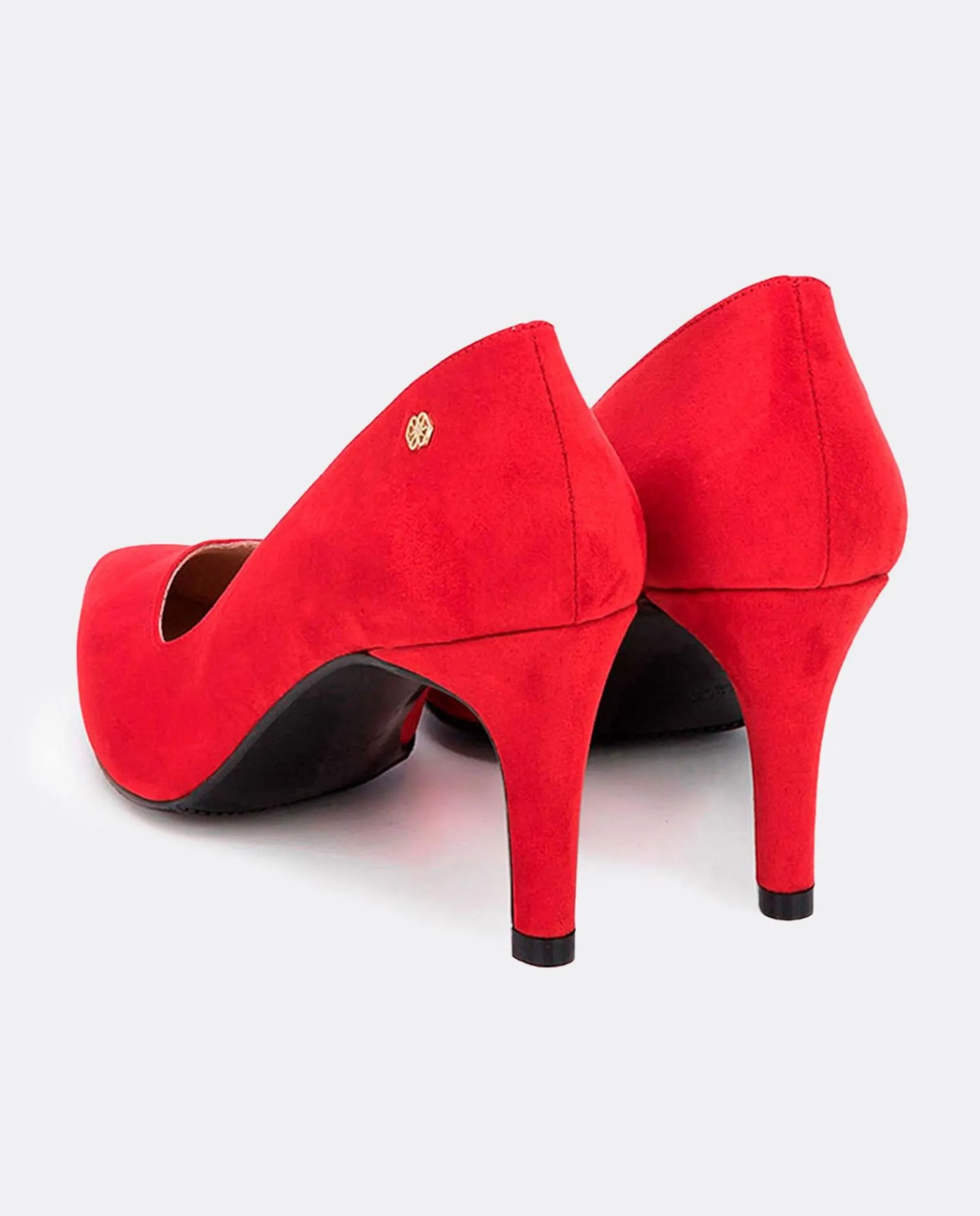 Salones & Stilletos*Cuplé Salon Pico Ultrasuede Rojo