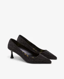 Salones & Stilletos*Cuplé Salon Strass Ante Negro