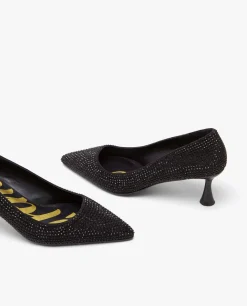 Salones & Stilletos*Cuplé Salon Strass Ante Negro