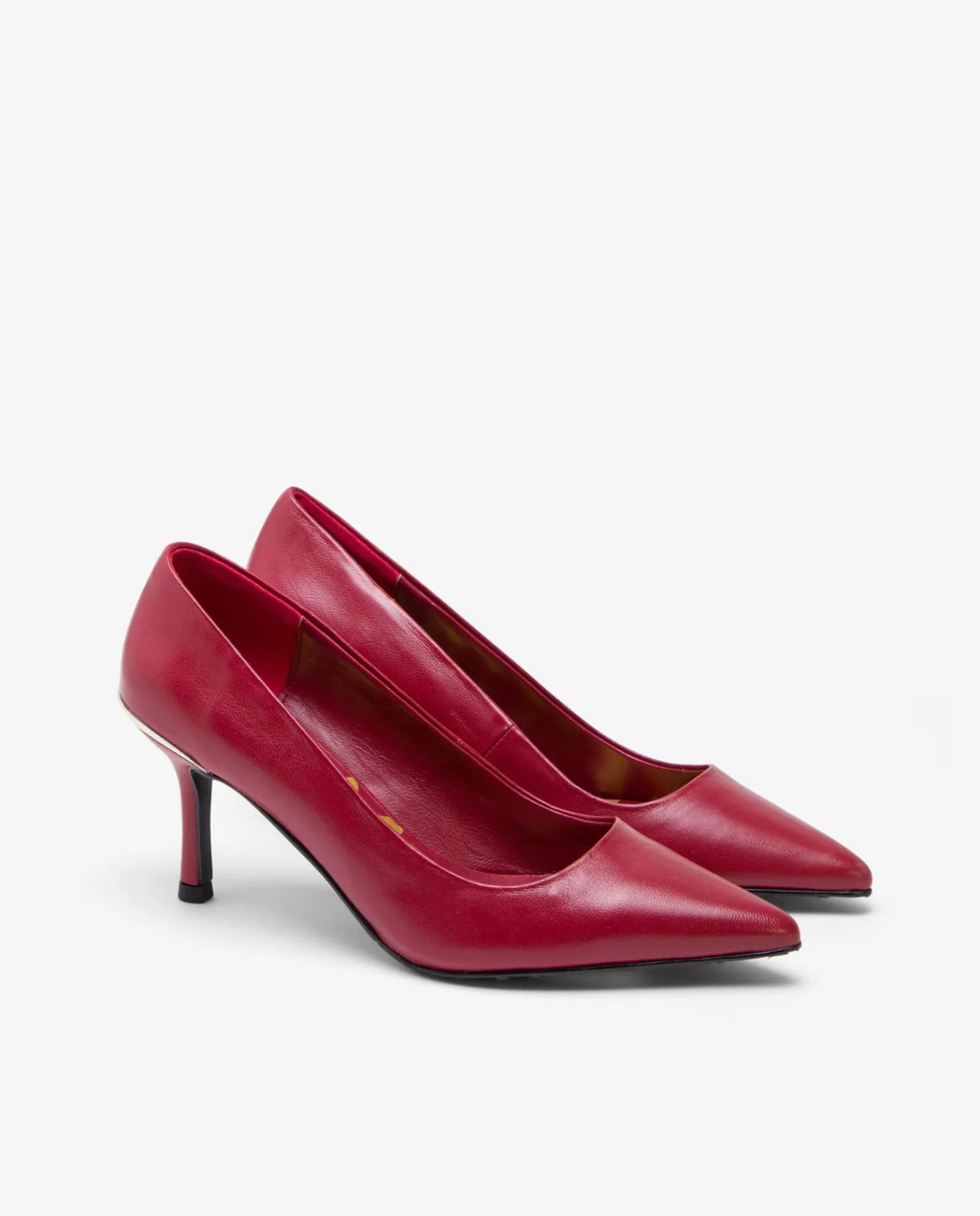 Salones & Stilletos*Cuplé Salon T/Metal Napa Rojo