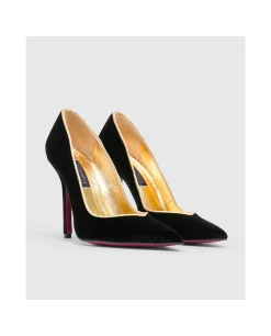 Zapatos Tacón*Cuplé Salonjerez Alto Terciopelo Negro