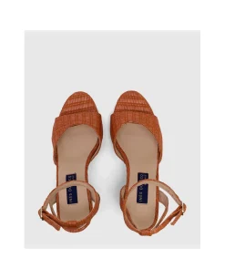 Zapatos Tacón*Cuplé Sandalia Almunecar Rafia Naranja