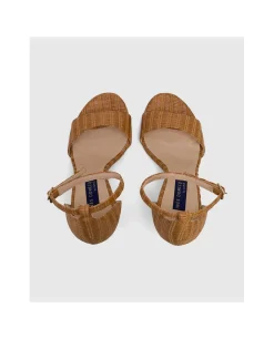 Zapatos Tacón*Cuplé Sandalia El Palmar Rafia Beig