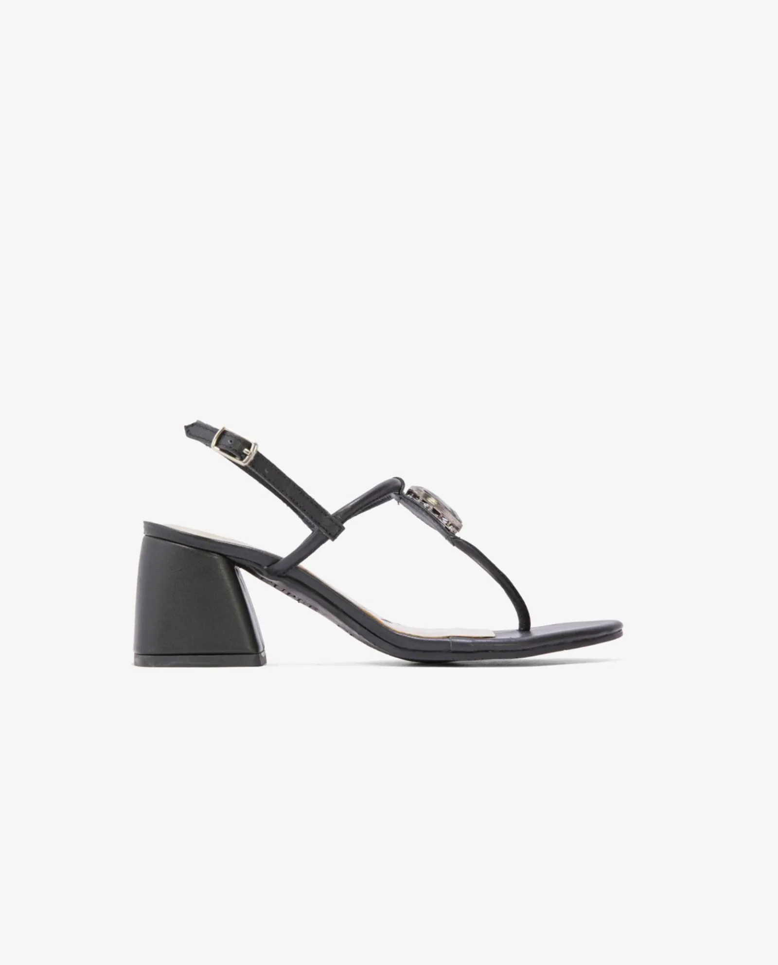 Sandalias Con Tacón*Cuplé Sandalia Joya Tacón Napa Negro