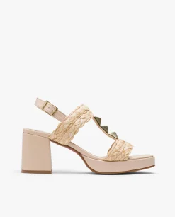 Sandalias*Cuplé Sandalia Piramides Rafia Beig