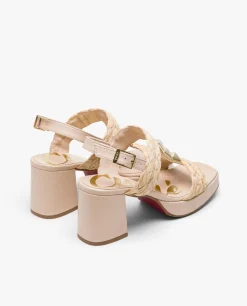 Sandalias*Cuplé Sandalia Piramides Rafia Beig