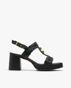 Sandalias*Cuplé Sandalia Piramides Rafia Negro