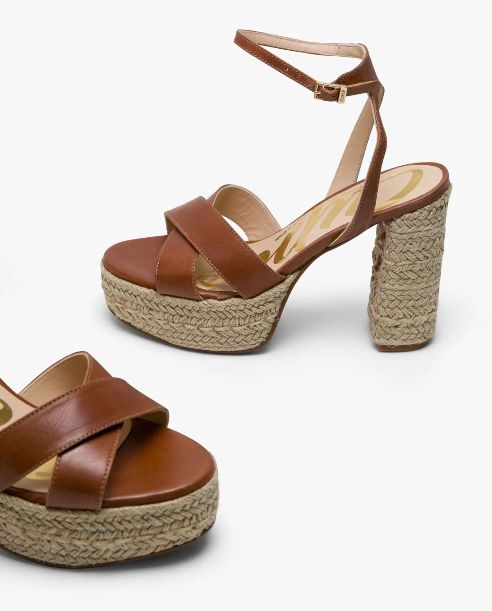 Sandalias*Cuplé Sandalia Plataforma Trenzada Piel Cuero