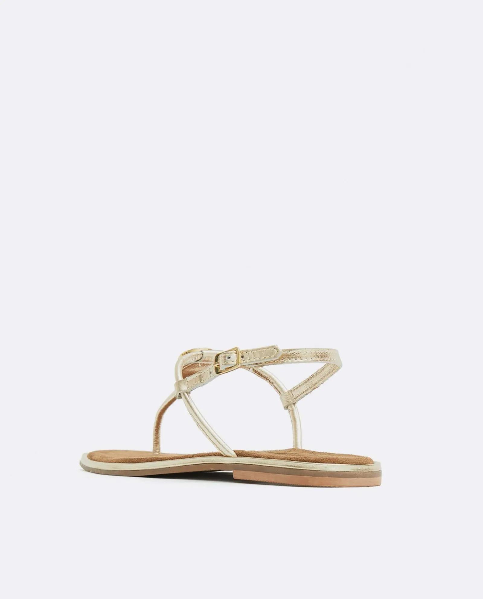 Sandalias*Cuplé Sandalia Punta Cuadrada Napa Oro