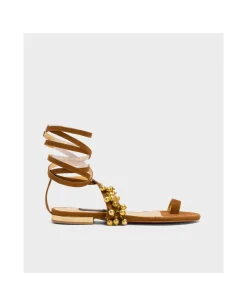 Zapatos Planos*Cuplé Sandalia Ronda Plana Ultrasuede Cuero
