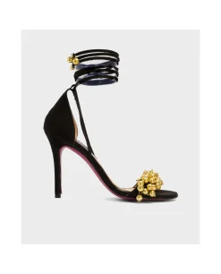 Zapatos Tacón*Cuplé Sandalia Ronda Tacón Ultrasuede Negro
