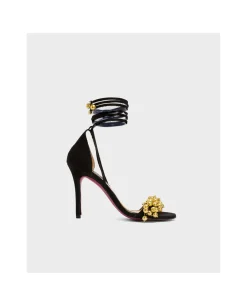 Zapatos Tacón*Cuplé Sandalia Ronda Tacón Ultrasuede Negro