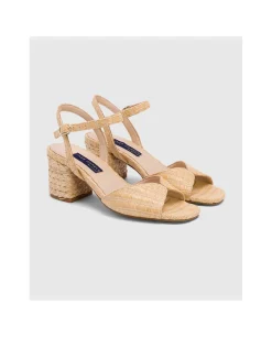 Zapatos Tacón*Cuplé Sandalia Sanlucar Rafia Cuero