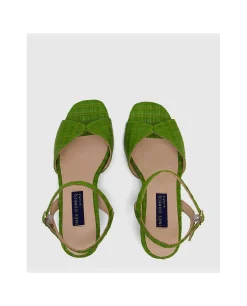 Zapatos Tacón*Cuplé Sandalia Sanlucar Rafia Verde