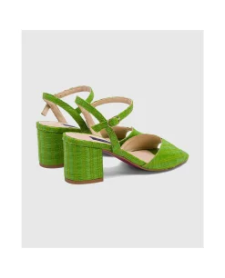 Zapatos Tacón*Cuplé Sandalia Sanlucar Rafia Verde